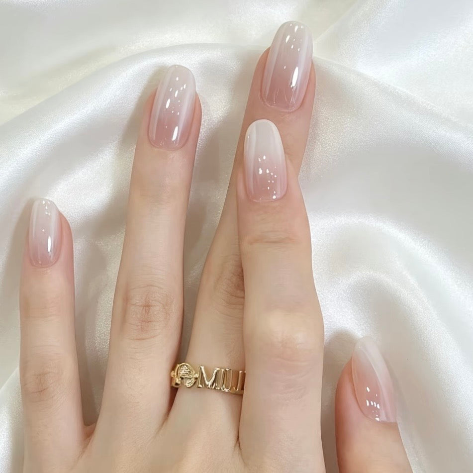 Milky Pearl Glow Press-On Nails