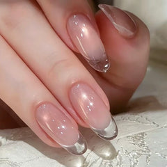 Nude Ice Glow Cat Eye Press-On Nails