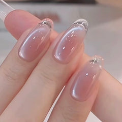 Nude Ice Glow Cat Eye Press-On Nails