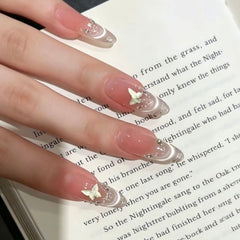 Moon Glow Butterfly Press-On Nails