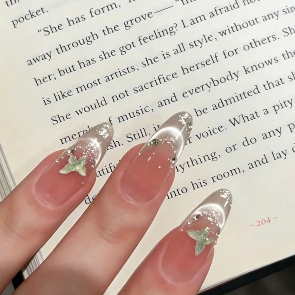 Moon Glow Butterfly Press-On Nails