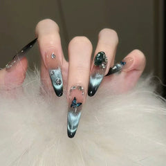 Midnight Butterfly Cat Eye Press-On Nails